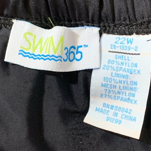 Swim 365 Black Plus Size Swim Skirt Size 22W - Picture 6 of 7